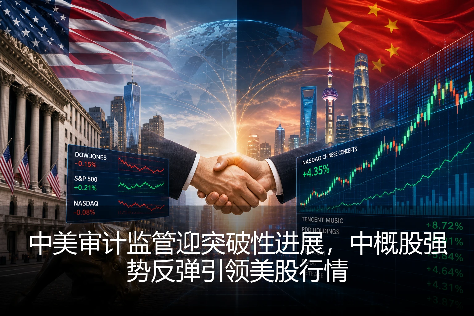 中美审计监管迎突破性进展，中概股强势反弹引领美股行情